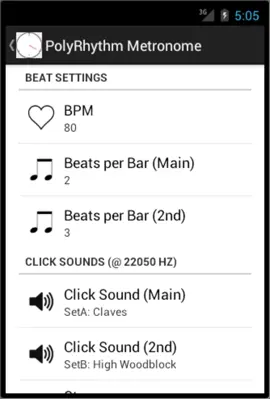 PolyRhythm Metronome android App screenshot 7